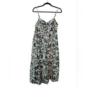 Time And TRU Size S Green and White Leaf Pattern Dress